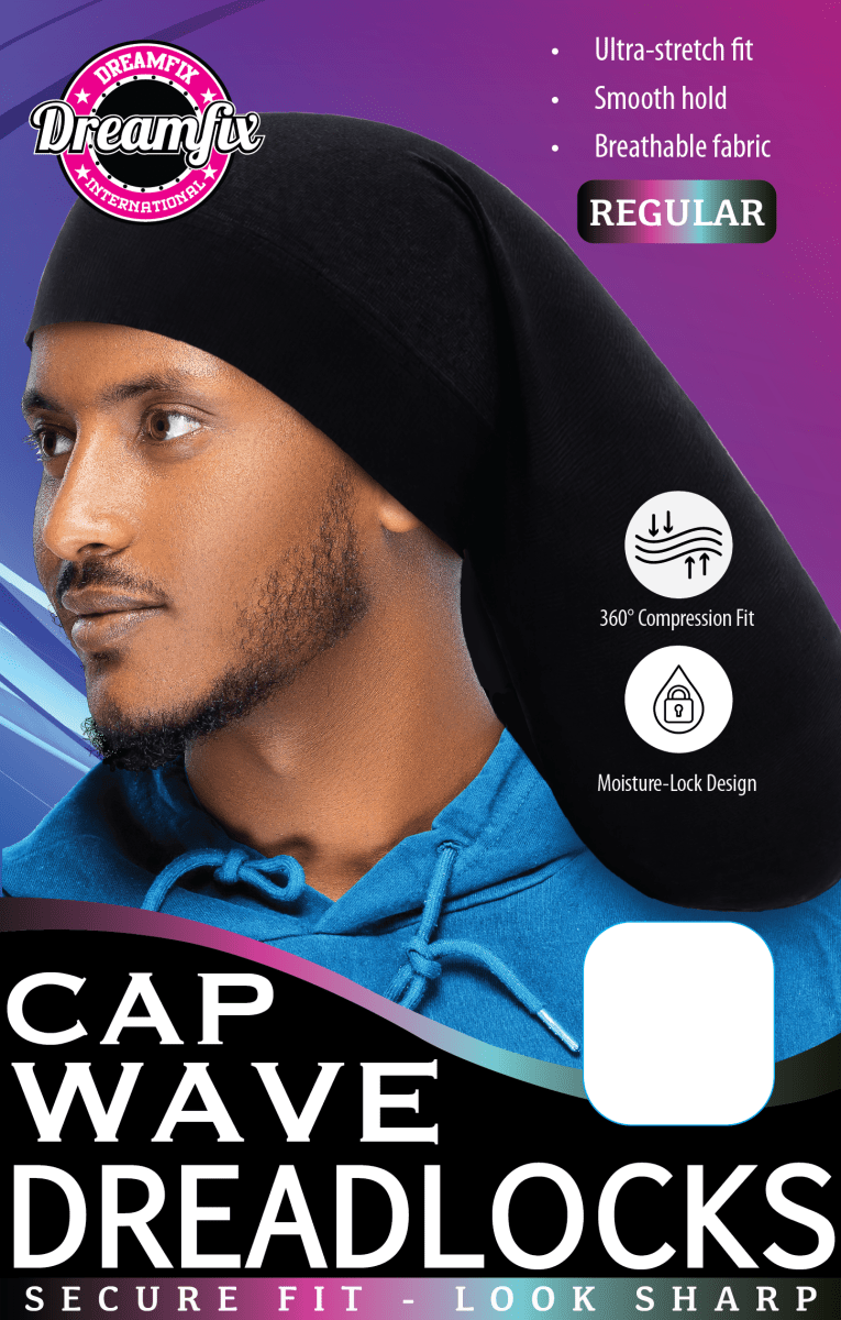 Dreamfix Dreadlocks Wave Cap Black - gtwtoporld.com