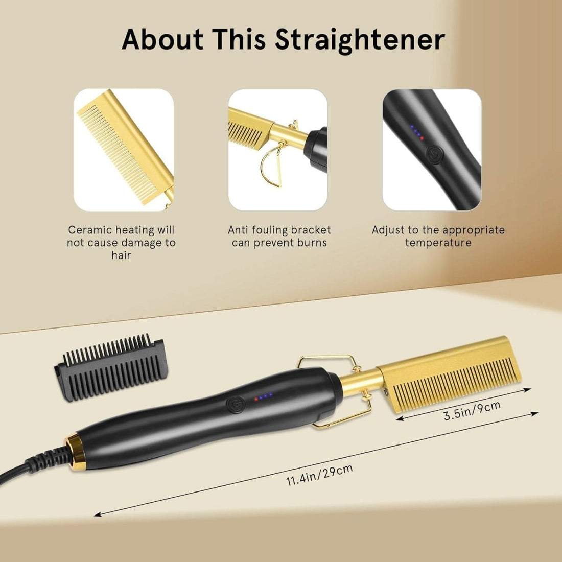 Dreamfix Electric Ceramic Hot Comb – Adjustable Heat - gtwtoporld.com