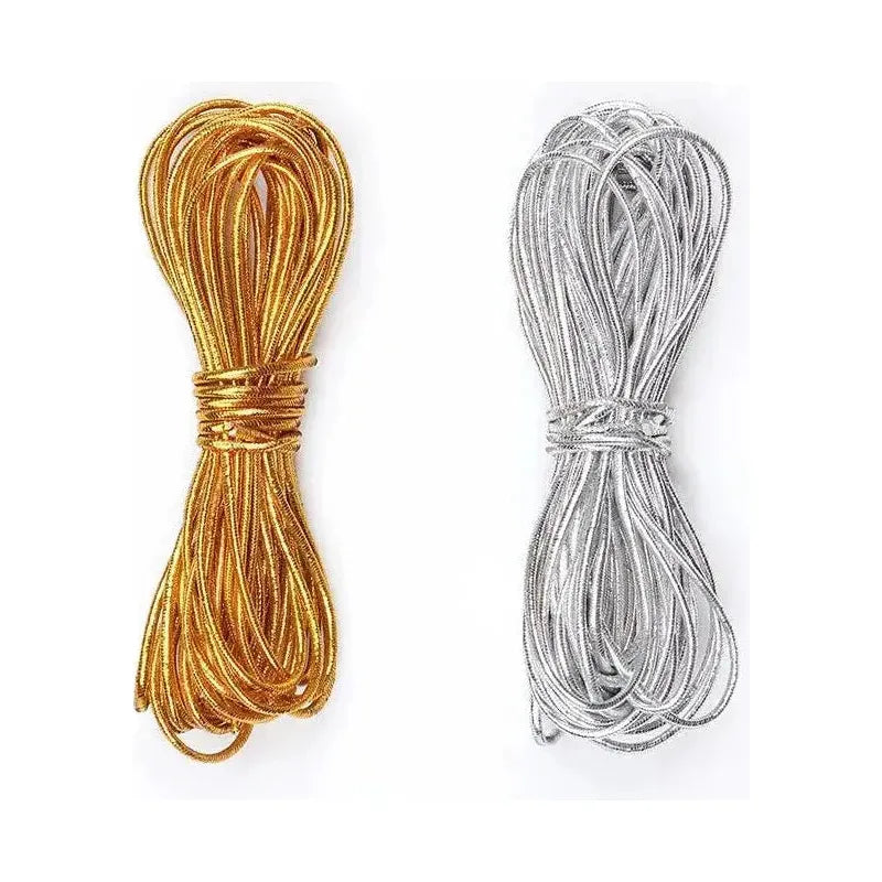 Dreamfix Gold &amp;Silver Braided Hair Cord 1 meter String Accessories - gtwtoporld.com