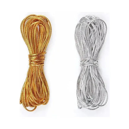 Dreamfix Gold &amp;Silver Braided Hair Cord 1 meter String Accessories - gtwtoporld.com