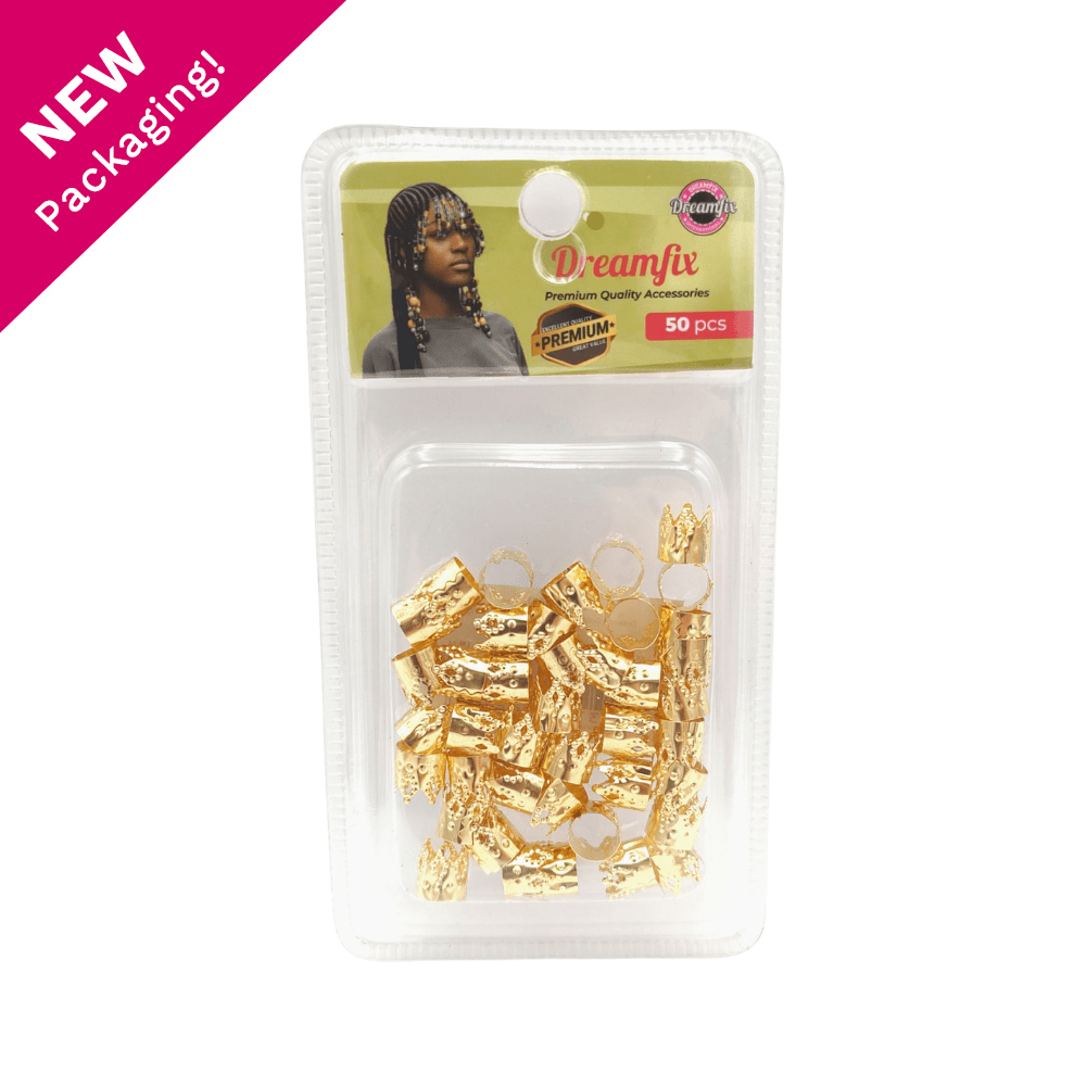 Dreamfix Gold &amp; Silver Crown Buckle Hair Beads Ring 24pcs - gtwtoporld.com