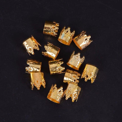 Dreamfix Gold &amp; Silver Crown Buckle Hair Beads Ring 24pcs - gtwtoporld.com