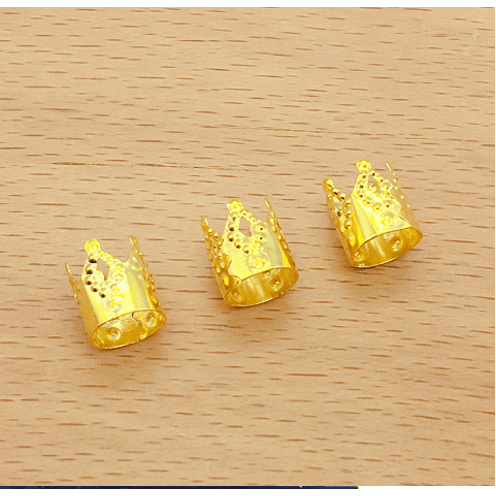 Dreamfix Gold &amp; Silver Crown Buckle Hair Beads Ring 24pcs - gtwtoporld.com