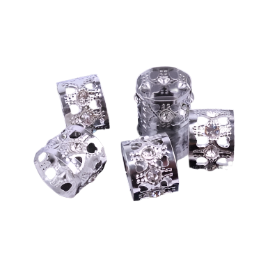Dreamfix Gold &amp;Silver Rhinestone Dreadlock Beads 6 pcs - gtwtoporld.com
