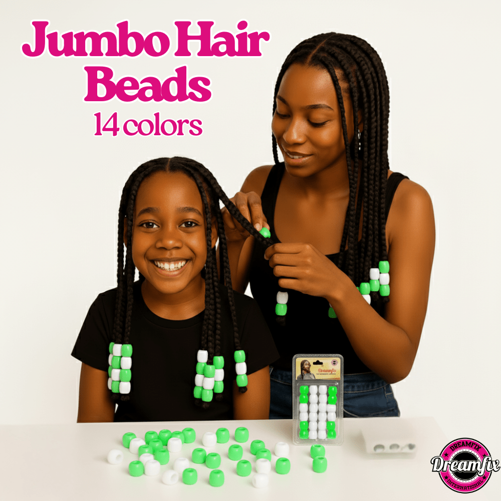 Dreamfix Large Hole Plastic Hair Beads Kids 24pcs - gtwtoporld.com