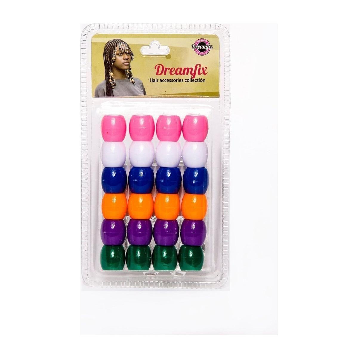 Dreamfix Large Hole Plastic Hair Beads Kids 24pcs - gtwtoporld.com