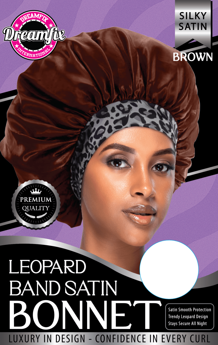 Dreamfix Leopard Band Satin Bonnet - gtwtoporld.com