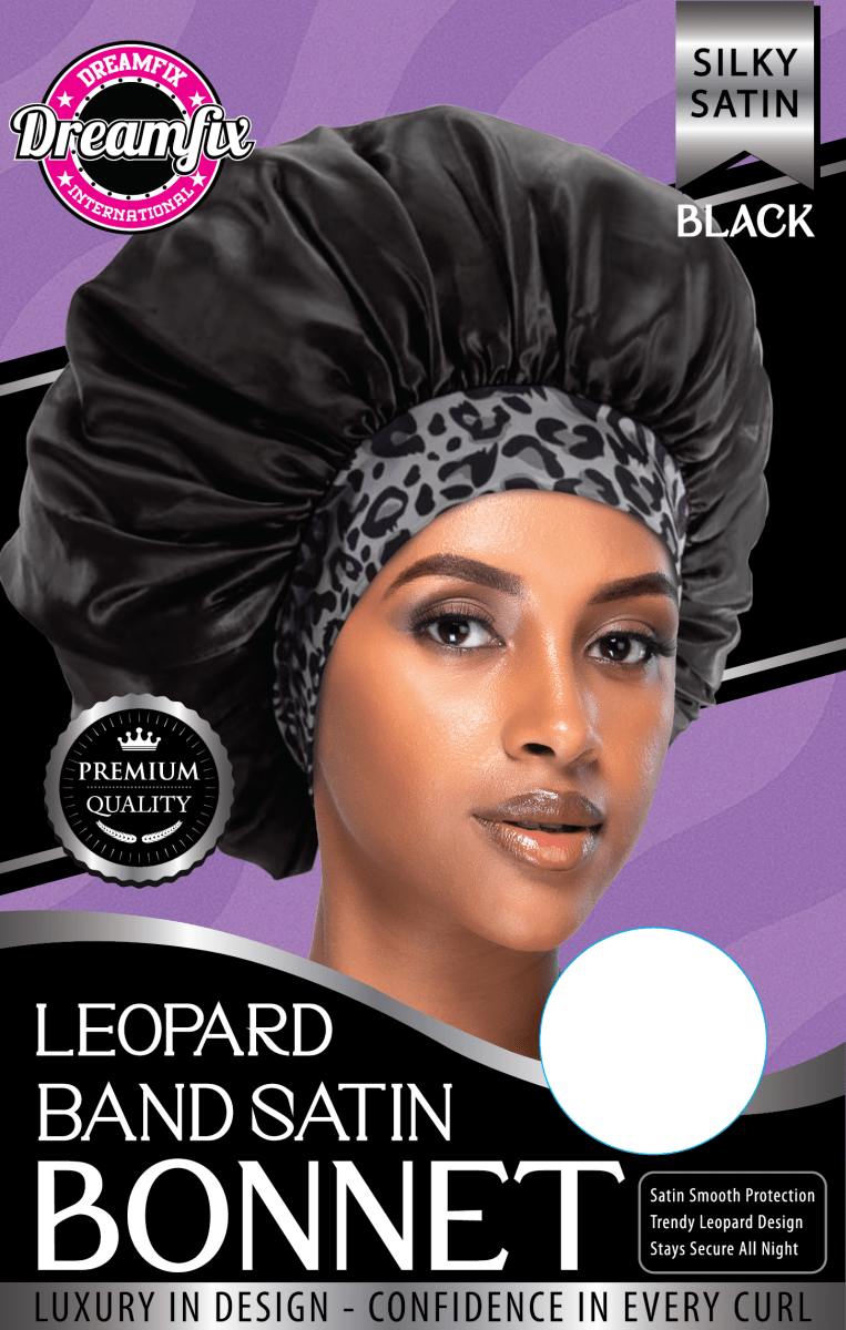 Dreamfix Leopard Band Satin Bonnet - gtwtoporld.com