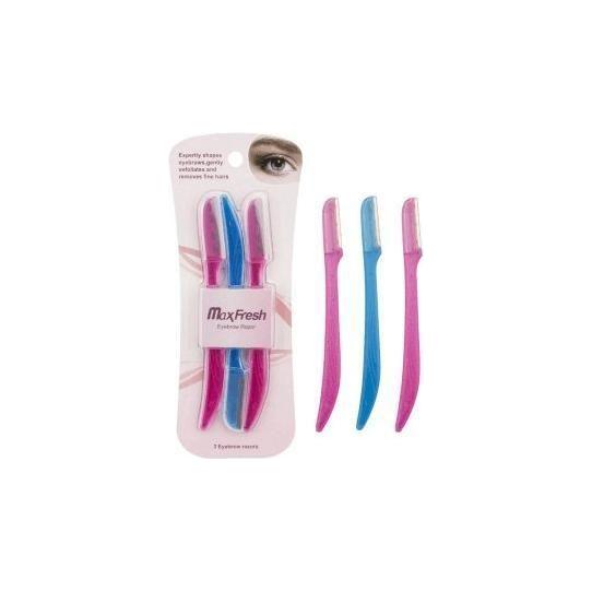 Dreamfix Maxfresh Single Blade Eyebrow Razors 3 Pcs Pink/Blue - gtwtoporld.com