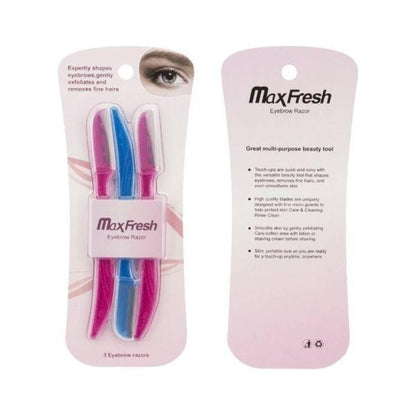 Dreamfix Maxfresh Single Blade Eyebrow Razors 3 Pcs Pink/Blue - gtwtoporld.com
