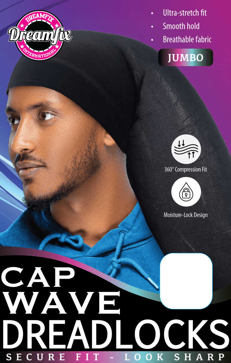 Dreamfix Nylon Dreadlocks Wave Tube Black - gtwtoporld.com