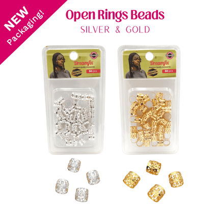 Dreamfix Open Rings Hair Beads Gold /Silver 50Pcs - gtwtoporld.com