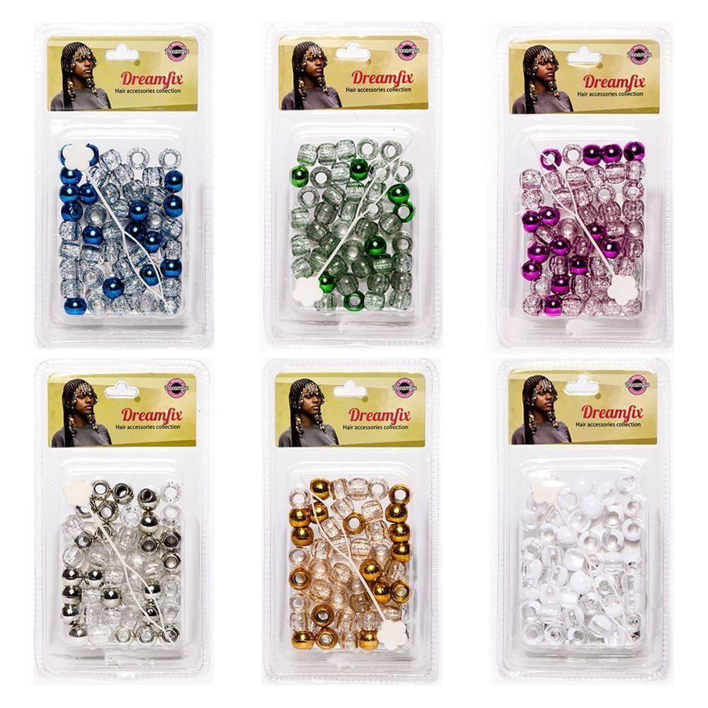 Dreamfix Plastic Hair Beads Double Color For Kids and Transparent - gtwtoporld.com