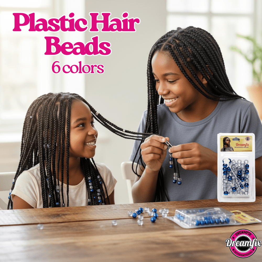 Dreamfix Plastic Hair Beads Double Color For Kids and Transparent - gtwtoporld.com