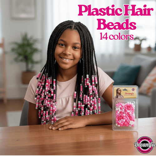 Dreamfix Plastic Hair Beads For Kids Assorted