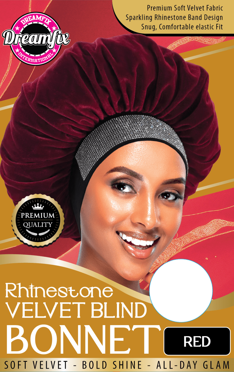 Dreamfix Rhinestone Velvet Blind Bonnet - gtwtoporld.com