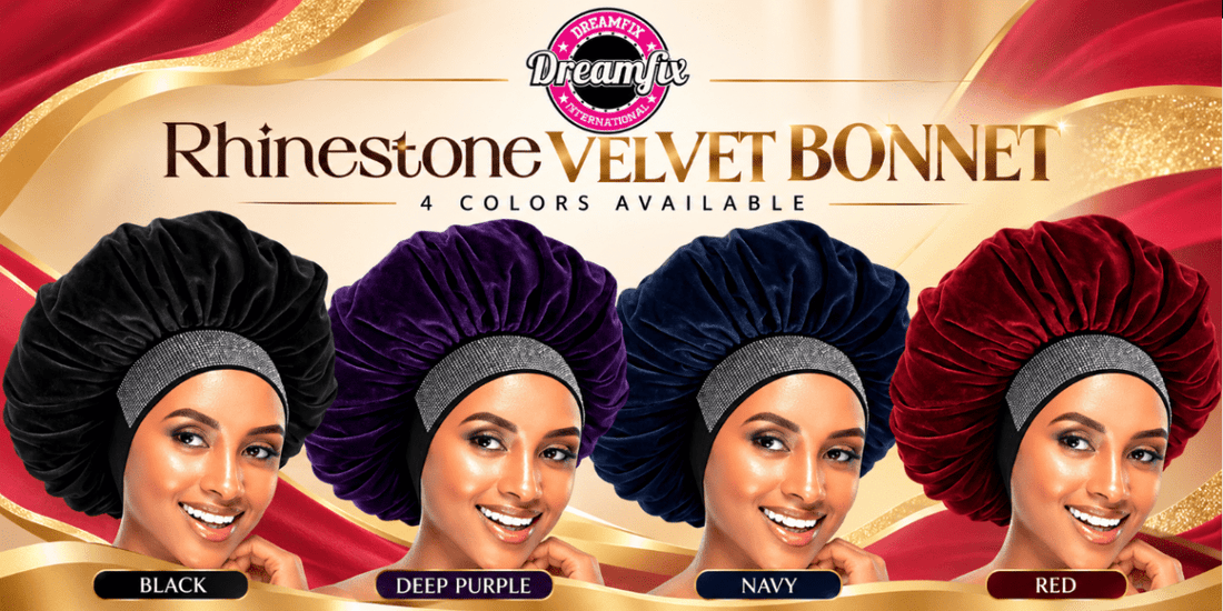 Dreamfix Rhinestone Velvet Blind Bonnet - gtwtoporld.com