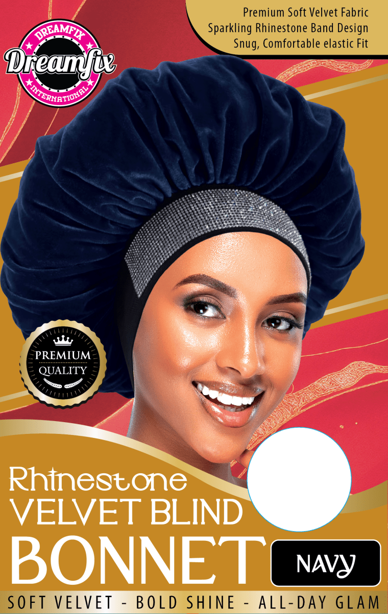 Dreamfix Rhinestone Velvet Blind Bonnet - gtwtoporld.com