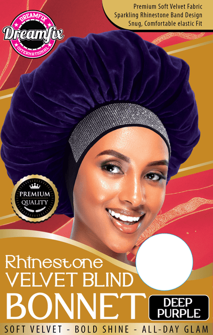 Dreamfix Rhinestone Velvet Blind Bonnet - gtwtoporld.com