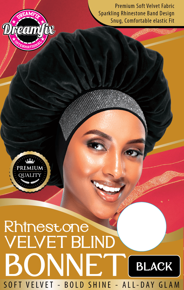 Dreamfix Rhinestone Velvet Blind Bonnet - gtwtoporld.com