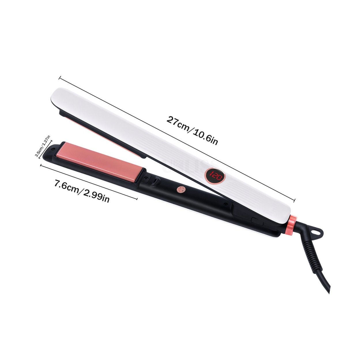 Dreamfix Salon Hair Straightener with LCD Display (White) - gtwtoporld.com