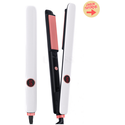 Dreamfix Salon Hair Straightener with LCD Display (White) - gtwtoporld.com