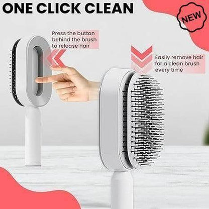Dreamfix Self Cleaning Hair Detangling and Scalp Massager Brushes White/Purple - gtwtoporld.com