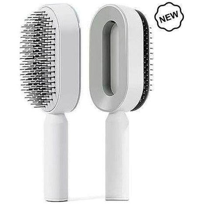 Dreamfix Self Cleaning Hair Detangling and Scalp Massager Brushes White/Purple - gtwtoporld.com