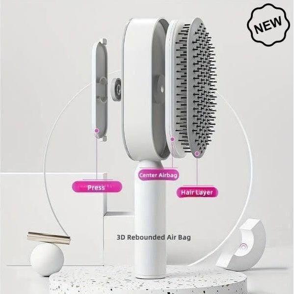 Dreamfix Self Cleaning Hair Detangling and Scalp Massager Brushes White/Purple - gtwtoporld.com