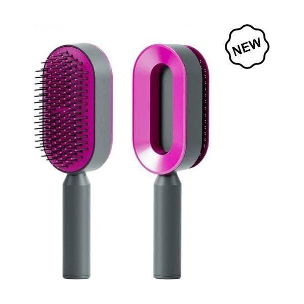 Dreamfix Self Cleaning Hair Detangling and Scalp Massager Brushes White/Purple - gtwtoporld.com