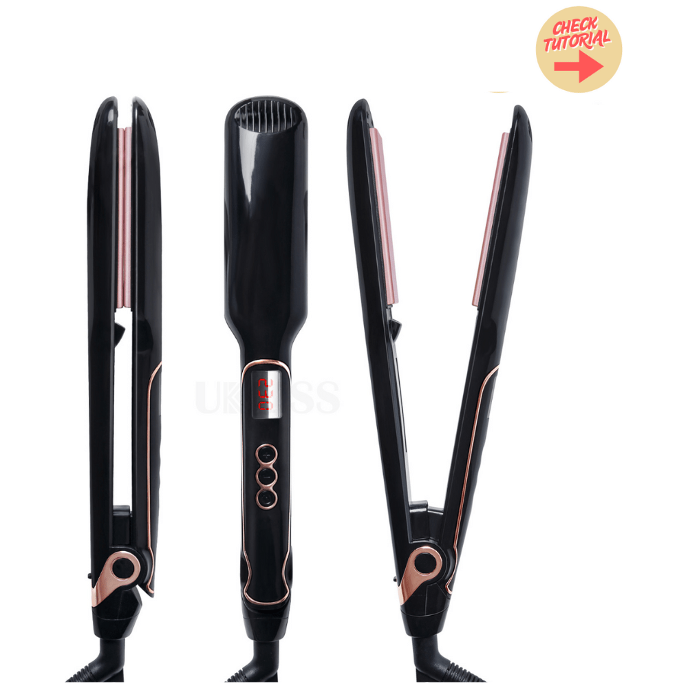 Dreamfix Sleek Ceramic Flat Iron with Digital Control (Black) - gtwtoporld.com