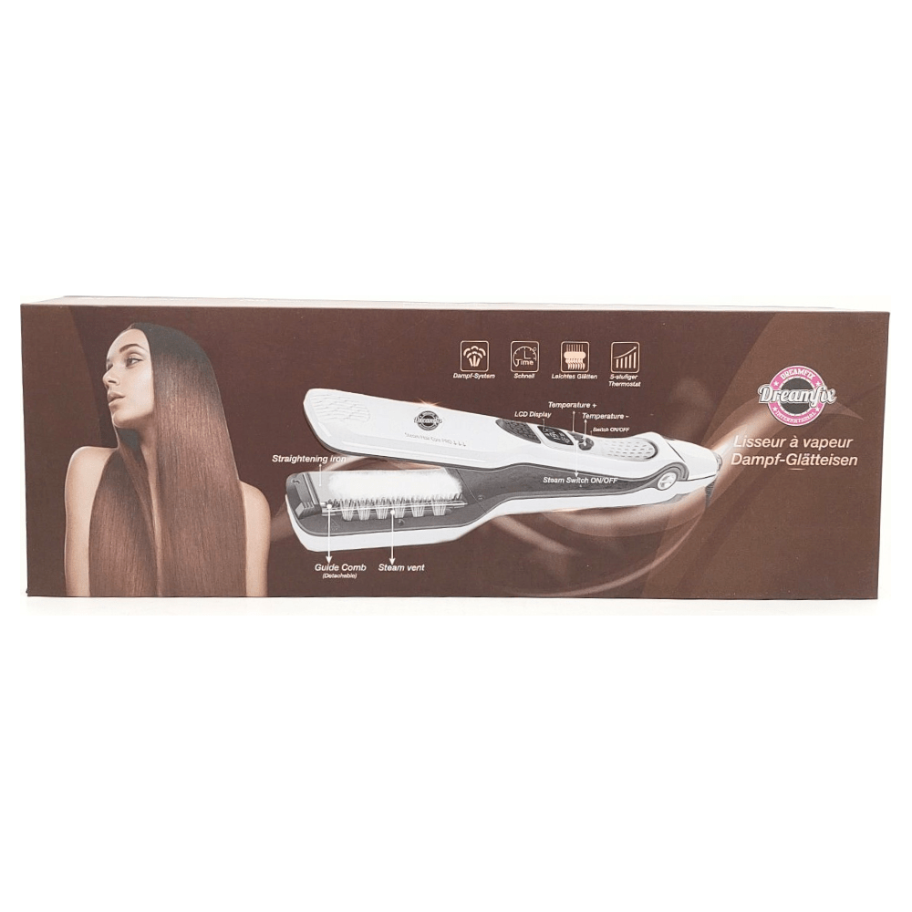 Dreamfix Steam - Infused Nano Brush Straightener (White) - gtwtoporld.com