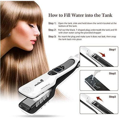Dreamfix Steam - Infused Nano Brush Straightener (White) - gtwtoporld.com
