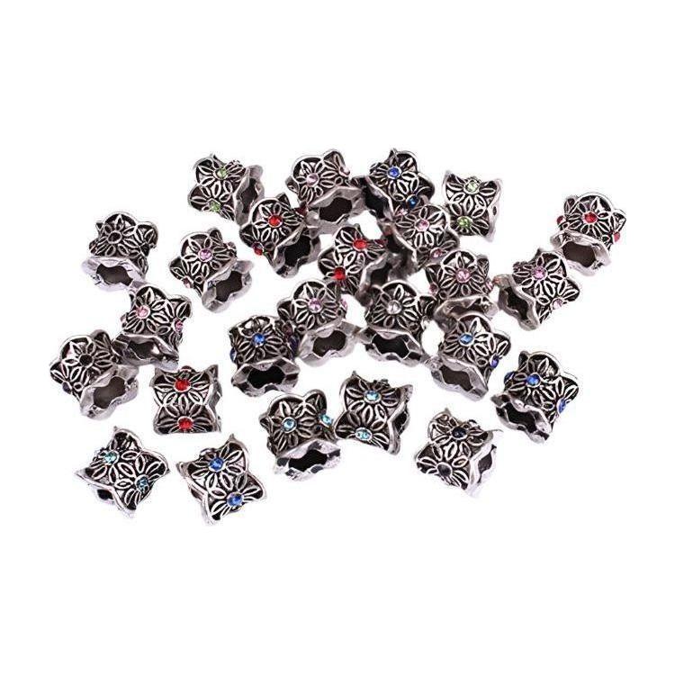 Dreamfix Tibetan Silver Flower Mix With Charm Diamond 24pcs - gtwtoporld.com