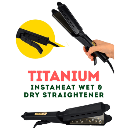 Dreamfix Titanium InstaHeat Wet &amp; Dry Straightener (Black) - gtwtoporld.com