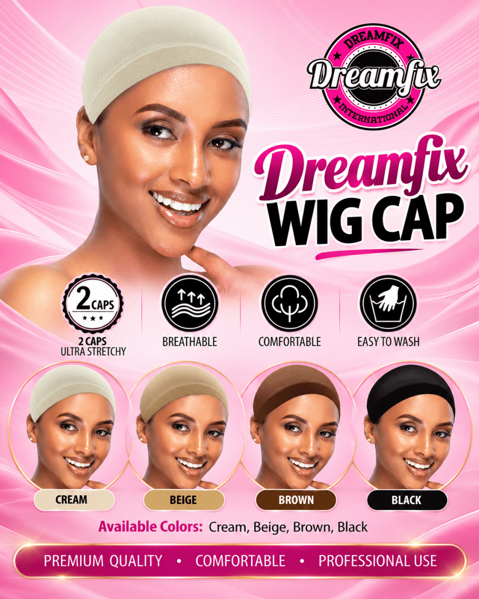 Dreamfix Wig Cap 2 pieces Per Pack Black/Brown/Dark Brown/Blond/Cream - gtwtoporld.com