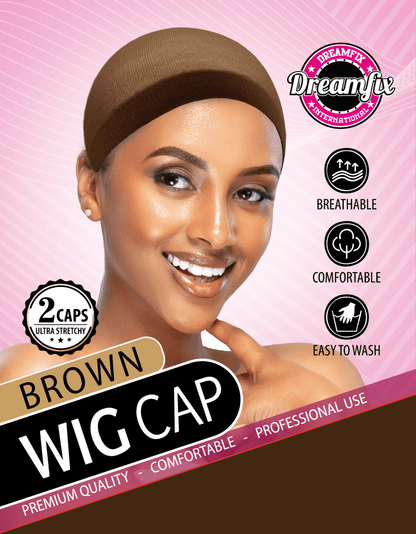 Dreamfix Wig Cap 2 pieces Per Pack Black/Brown/Dark Brown/Blond/Cream - gtwtoporld.com
