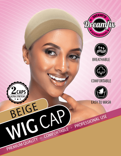 Dreamfix Wig Cap 2 pieces Per Pack Black/Brown/Dark Brown/Blond/Cream - gtwtoporld.com