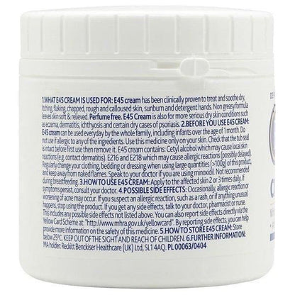 E45 Dermatological Cream Treatment for Dry Skin 350g - gtwtoporld.com