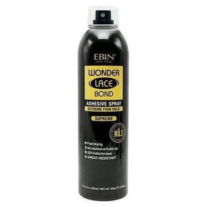 Ebin New York Wonder Lace Bond Adhesive Spray Extreme Firm Hold Supreme 420/180/80 ml - gtwtoporld.com