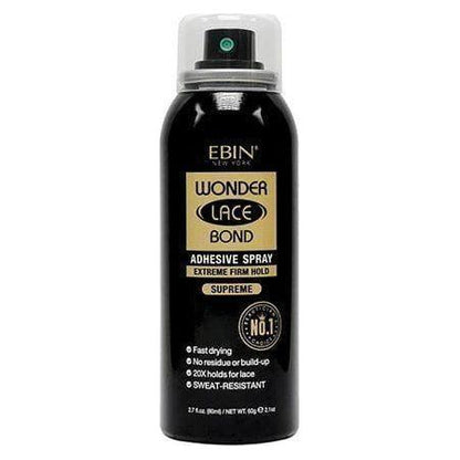 Ebin New York Wonder Lace Bond Adhesive Spray Extreme Firm Hold Supreme 420/180/80 ml - gtwtoporld.com
