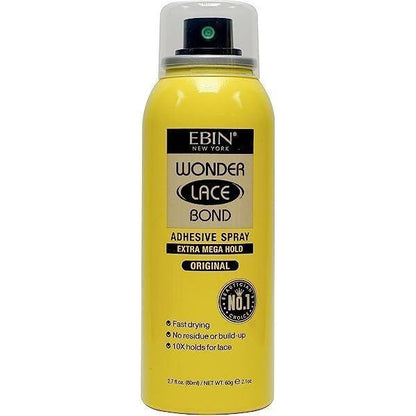 Ebin New York Wonder Lace Bond Extra Mega Hold Spray 420/180/80 ml - gtwtoporld.com