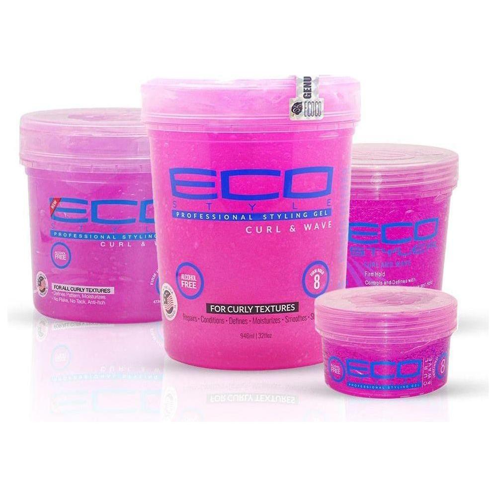 Eco Styler Pink Curl &amp; Wave Firm Hold Styling Gel 32oz/24oz/8oz/16oz/5LB - gtwtoporld.com