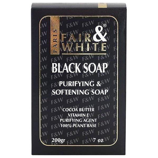 Fair &amp; White Purifyingl &amp; Softening Black Soap 200g - gtwtoporld.com