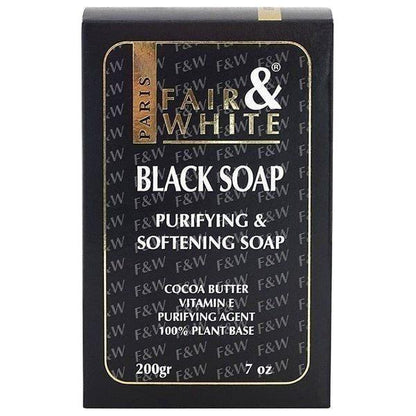Fair &amp; White Purifyingl &amp; Softening Black Soap 200g - gtwtoporld.com