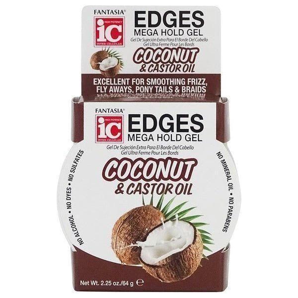 Fantasia ic Edges Mega Hold Gel Coconut &amp; Castor Oil 64g - gtwtoporld.com