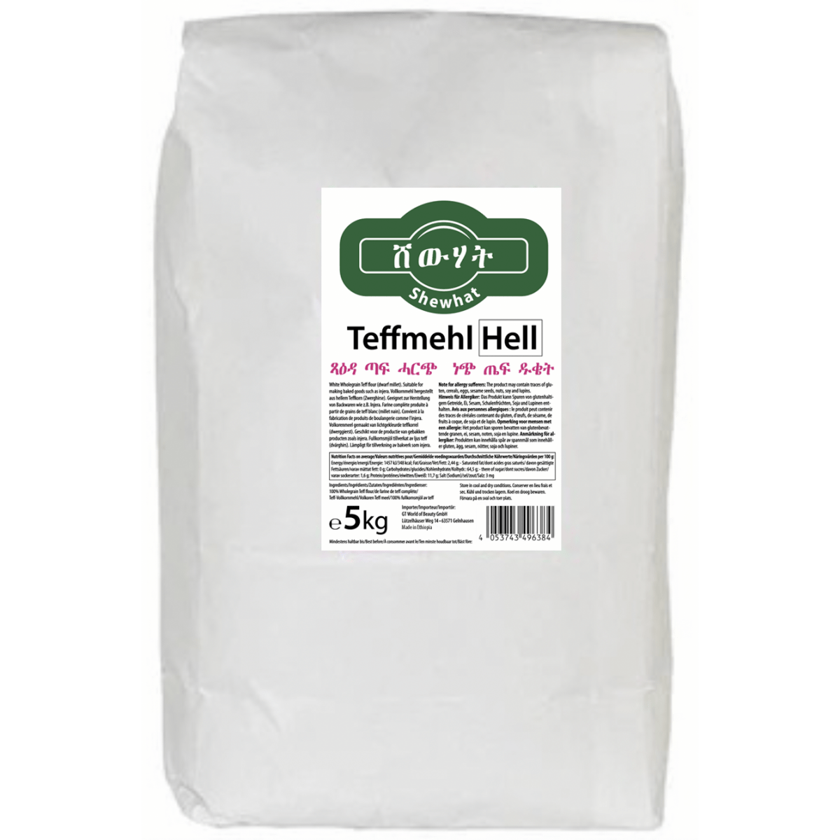 Food Teffmehl (White) ET 5kg - gtwtoporld.com