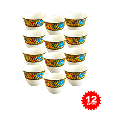 Habesha Shewhat 12pcs cawa cup90ml pattern/Illustration - gtwtoporld.com