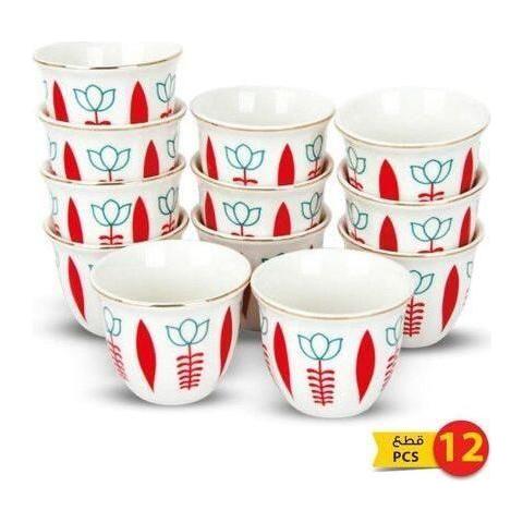 Habesha Shewhat 12pcs wave cup 90ml cawa blue/red/green - gtwtoporld.com