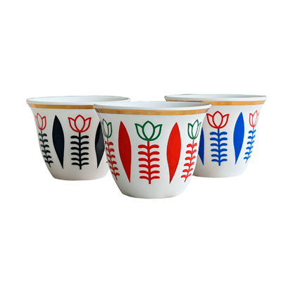 Habesha Shewhat 12pcs wave cup 90ml cawa blue/red/green - gtwtoporld.com